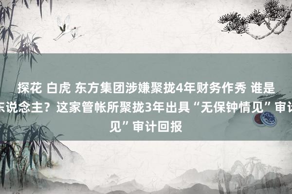 探花 白虎 东方集团涉嫌聚拢4年财务作秀 谁是看门东说念主？这家管帐所聚拢3年出具“无保钟情见”审计回报