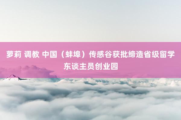 萝莉 调教 中国（蚌埠）传感谷获批缔造省级留学东谈主员创业园