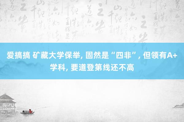 爱搞搞 矿藏大学保举， 固然是“四非”， 但领有A+学科， 要道登第线还不高